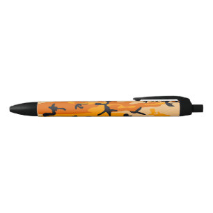 Caneta Preta Camuflagem Laranja, Militar, Exército