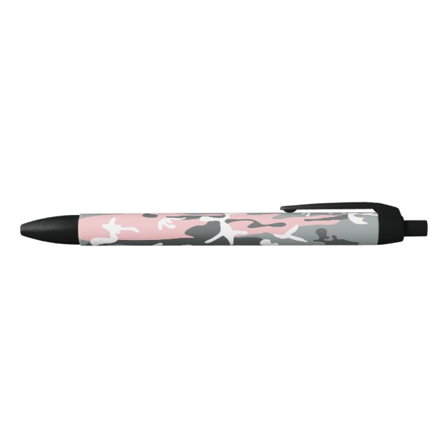 Caneta Preta Camuflagem Rosa e Cinza, Militar, Exército (parte de cima)