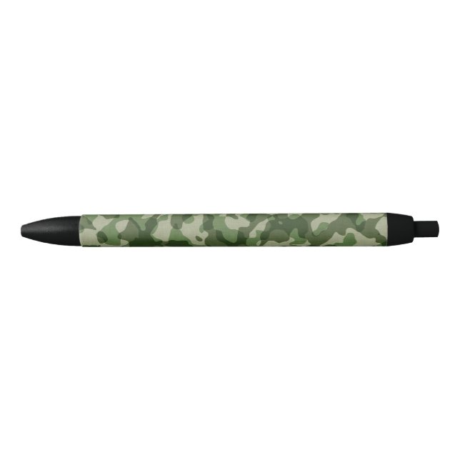 Caneta Preta Camuflagem Verde (Frente)