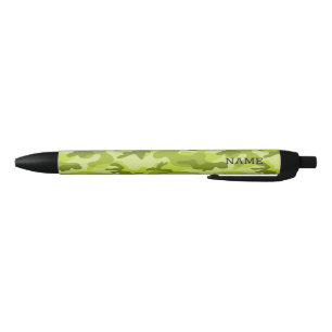 Caneta Preta Camuflagem Verde Lima NAME Escola Escrita Colorida