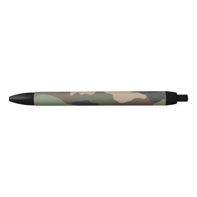 Caneta Preta Camuflagem Woodland Camo Militar Khaki Tan Preto (Frente)