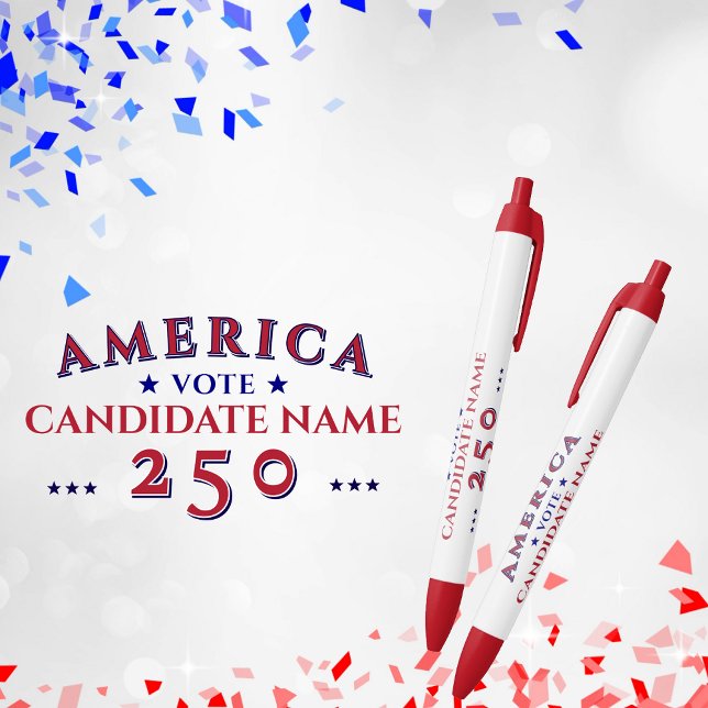 Caneta Preta Candidato de Campanha Eleitoral Política América 2 (America 250 Republican Red Political Election Campaign Candidate 
Pen Gift for Voters Volunteers)