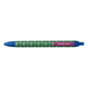 Caneta Preta Candy Cane Green de Natal
