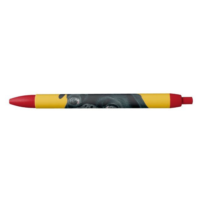 Caneta Preta cão amarelo (Frente)
