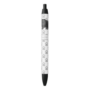 Caneta Preta Cão e nome do desenho animado branco da Pomerânia 