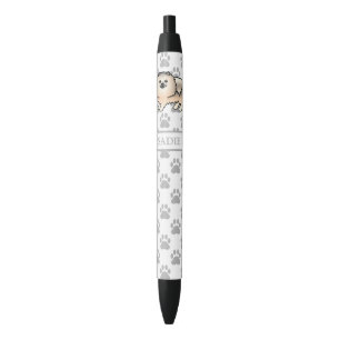 Caneta Preta Cão e nome do desenho animado da Pomerânia de At
