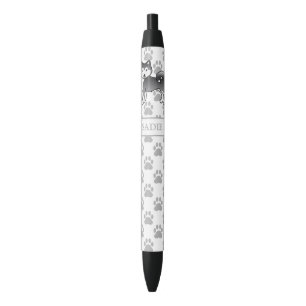 Caneta Preta Cão e nome personalizado do desenho animado malam
