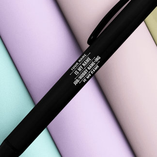 Caneta Preta Cargo Engraçado Personalizado e Nome do Hobby