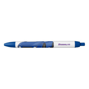 Caneta Preta Carro desportivo azul com ilustração de airfoil