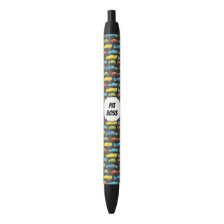 Caneta Preta Carros de Corrida Coloridos em Personalizado Preto