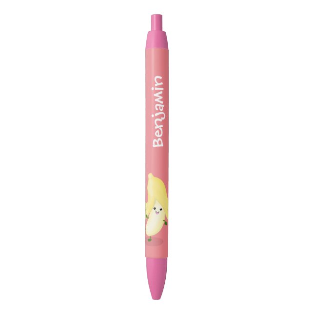 Caneta Preta Cartoon de banana kawaii (Frente Vertical)