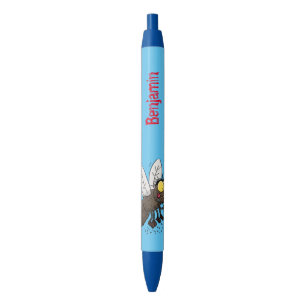 Caneta Preta Cartoon de insetos com mosca espinhenta