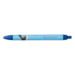 Caneta Preta Cartoon de pássaros-de-bico-amarelo engraçado