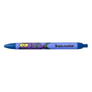 Caneta Preta Cartoon de peixe Piranha