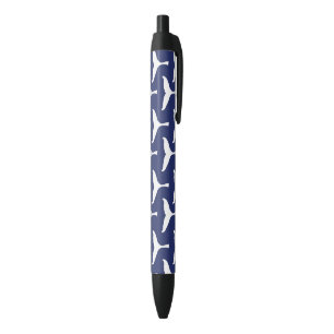 Caneta Preta Cauda de Baleia Branca Animal Marinho Oceano Azul