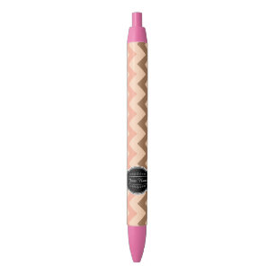 Caneta Preta Cevron Colorido com Nome Personalizado Preto
