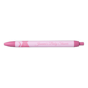 Caneta Preta Chá de fraldas Personalizado De Gata De Bebê Rosa