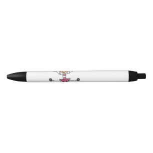 Caneta Preta Cheerleader Rosa