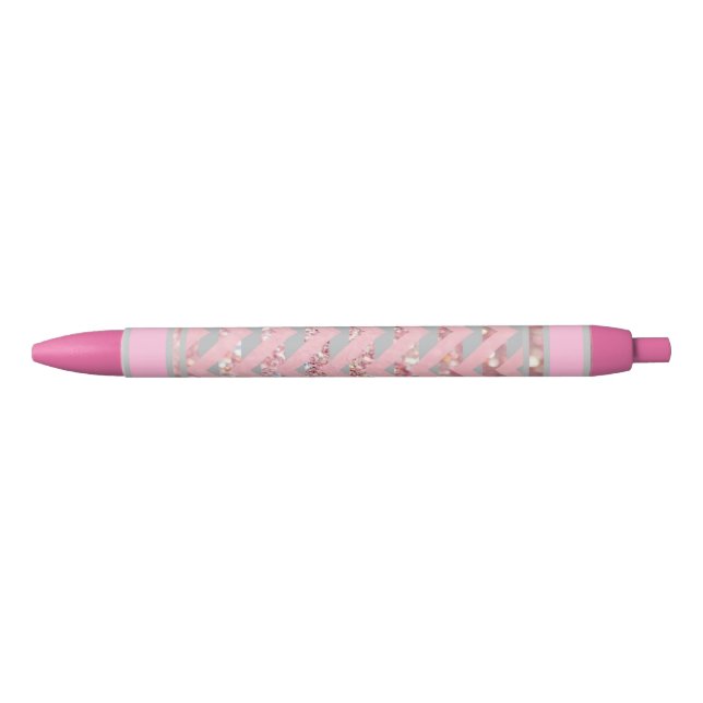 Caneta Preta Chevron e Glitter (Frente)