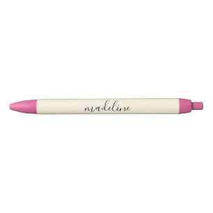 Caneta Preta Chic Cornsilk Yellow Calliographic name