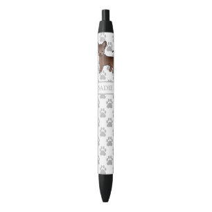 Caneta Preta Chocolate Casaco Chihuahua Cartoon Cachorro e Nome