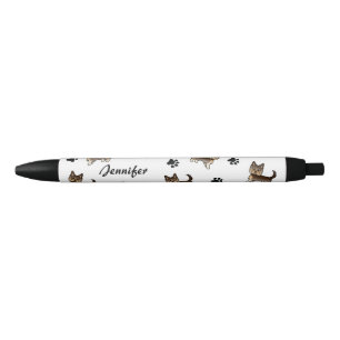 Caneta Preta Chocolate Yorkshire Terrier com patas e nome