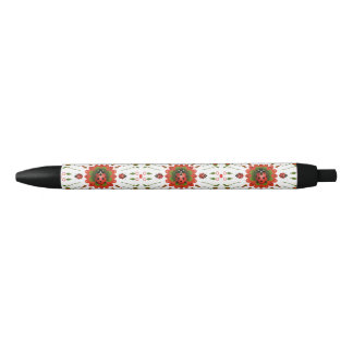 Caneta Preta Christmas Ladybug Red Green and White