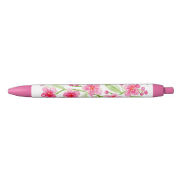 Caneta Preta Chuva de Bebê Nupcial de Flores de Cerejeira em Aq