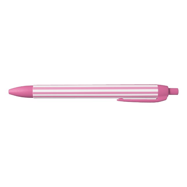 Caneta Preta Cinza Clássico Rosa e Branco, Stripado (Parte Inferior)