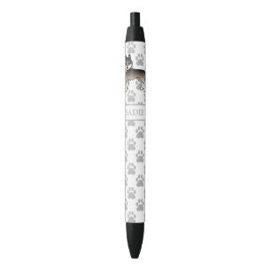 Caneta Preta Cinza de Lobo Escuro Siberiano Husky Cartoon Cacho
