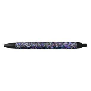 Caneta Preta Círculos Abstratos Desenhados à Mão, Azul, Roxo, P