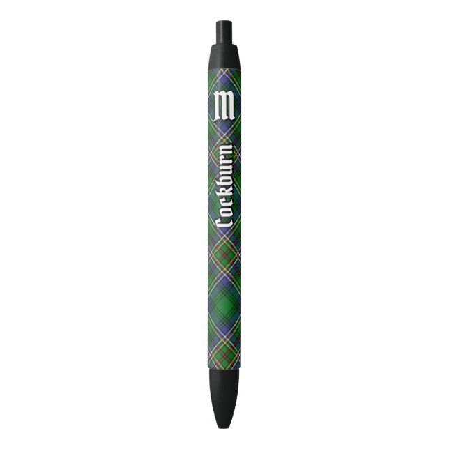 Caneta Preta Clan Cockburn Tartan (Frente Vertical)