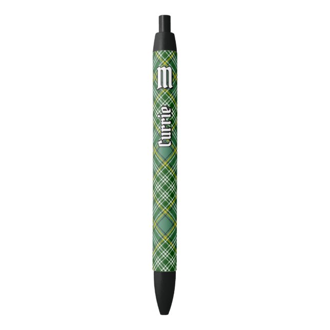 Caneta Preta Clan Currie Tartan (Frente Vertical)