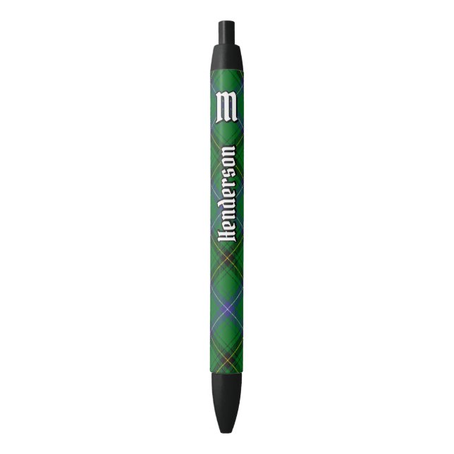 Caneta Preta Clan Henderson Tartan (Frente Vertical)