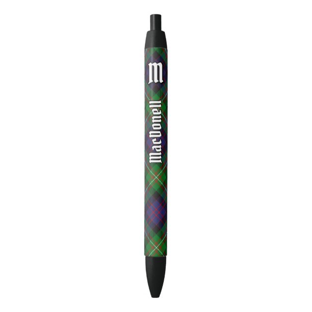Caneta Preta Clan MacDonell of Glengarry Tartan (Frente Vertical)
