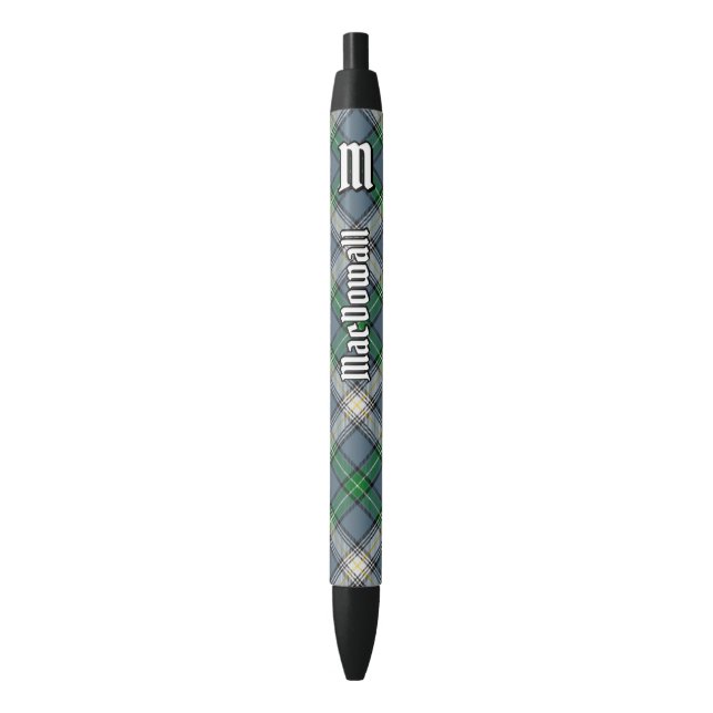 Caneta Preta Clan MacDowall Tartan (Frente Vertical)