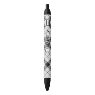 Caneta Preta Clan MacFarlane Black and White Tartan