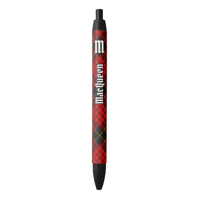 Caneta Preta Clan MacQueen Tartan (Frente Vertical)
