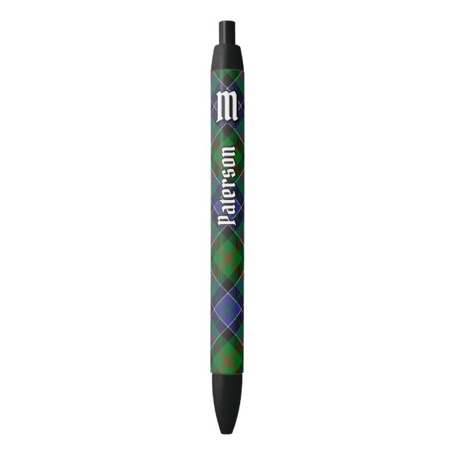 Caneta Preta Clan Paterson Tartan (Frente Vertical)
