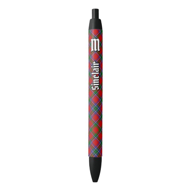 Caneta Preta Clan Sinclair Tartan (Frente Vertical)