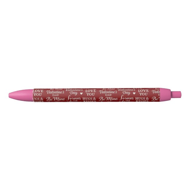 Caneta Preta Classic, Valentine's Day phrases in pattern (Frente)