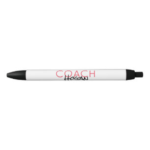 Caneta Preta COACH NAME texto personalizado vermelho preto Spor