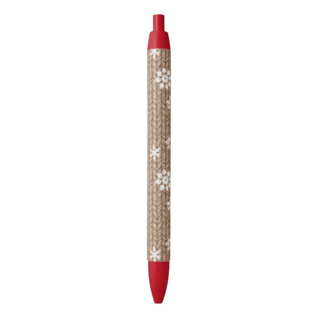 Caneta Preta Cocoa Cream Snowflakes Christmas (Frente Vertical)
