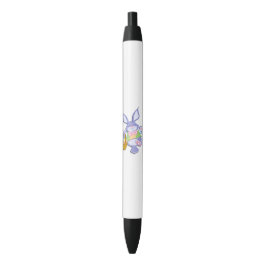 Caneta Preta Coelho de Páscoa Roxo Dançante Lavanda