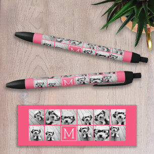 Caneta Preta Colagem de Fotos Personalizadas no Instagram Rosa