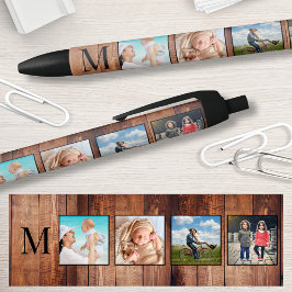 Caneta Preta Colagem Fotográfica Personalizada da Família Madei