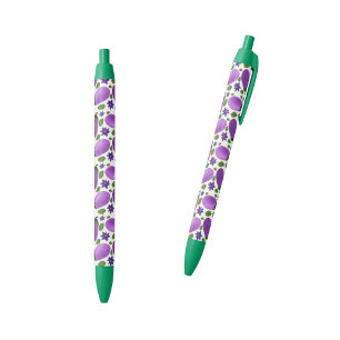 Caneta Preta Coleção Berinjela Blush & Bloom – Brilho de Marfim