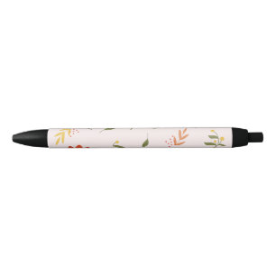 Caneta Preta coleção de flores