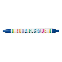 Caneta Preta Colorful Fourth Grade Teacher Pen with Custom Name