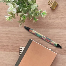 Caneta Preta Colunas de outono Modernas Monograma de Aquarela